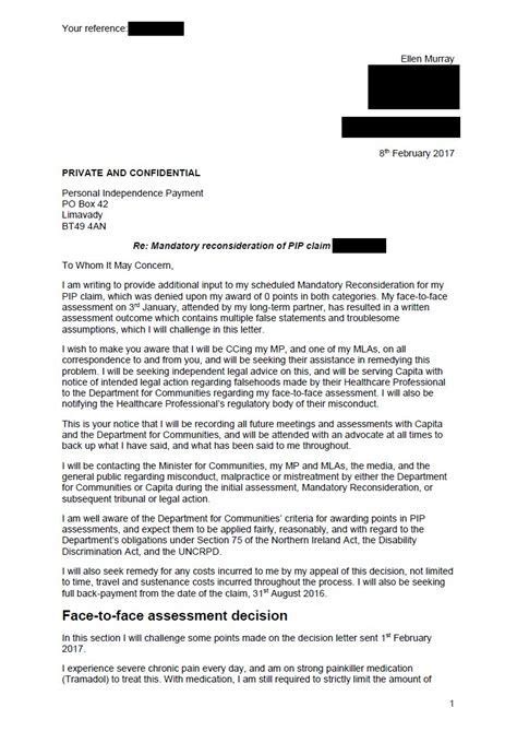 pip refusal letter
