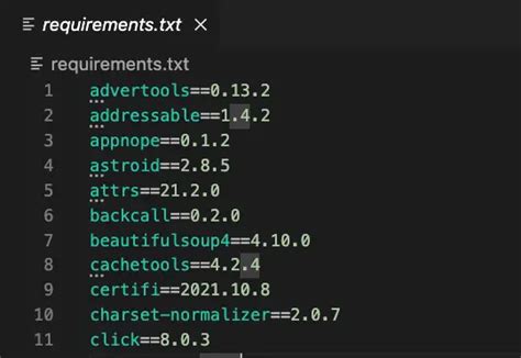pip requirements example