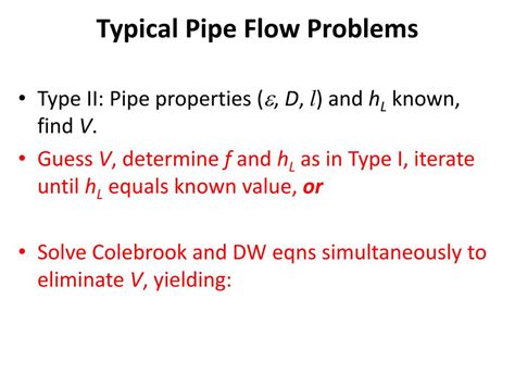 pipe flow problems