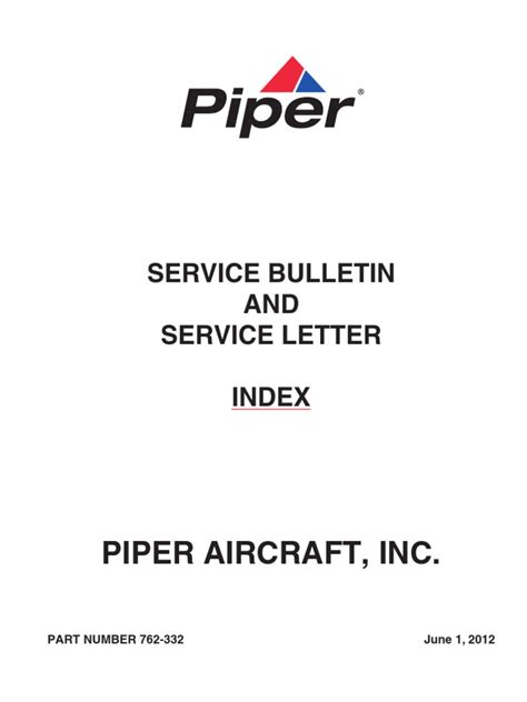 piper service bulletin 355