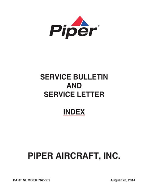 piper service bulletin 836a
