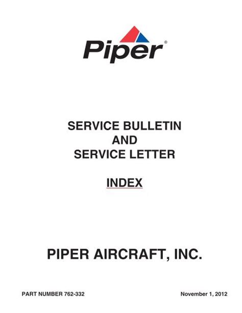 piper service bulletin no. 1345