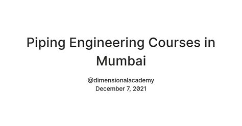 piping engineering course in mumbai