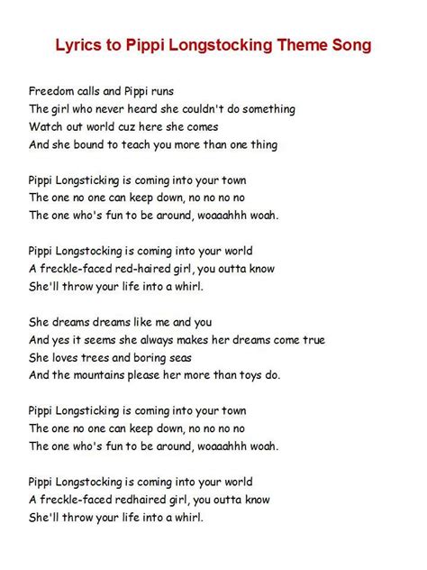 pippi longstocking lyrics