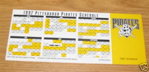 pirates schedule 1997