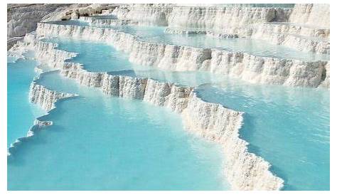 Piscine De Sel Turquie Pamukkale, Naturelle Avec L'eau Bleu,
