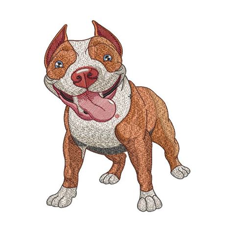 pit bull embroidery design