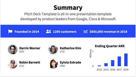 Pitch Deck Summary Slide