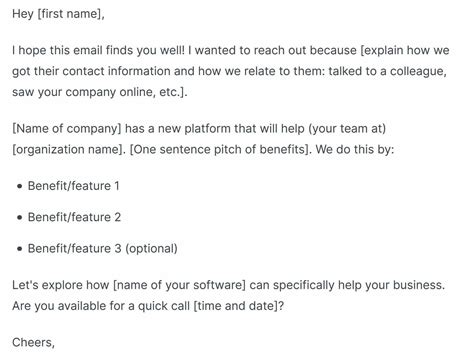 Pitch Email Sample