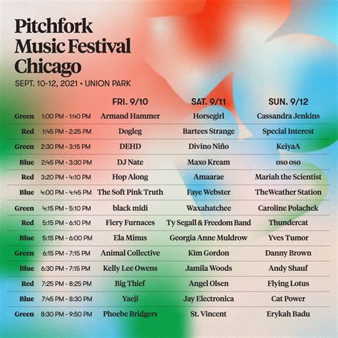 Pitchfork Set Times