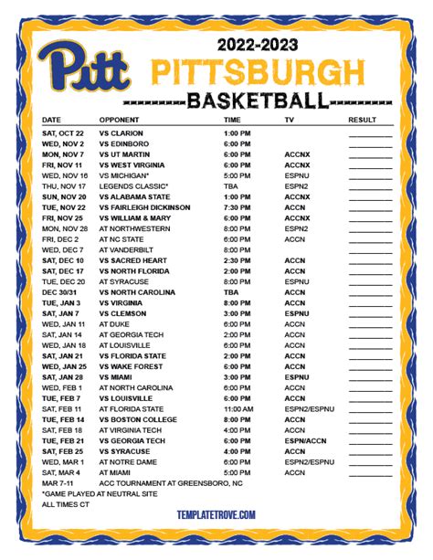 pittsburgh panthers 2022 schedule