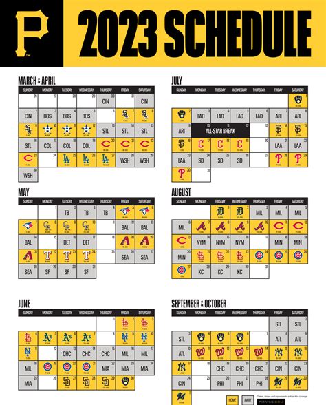 pittsburgh pirates schedule 2023 printable