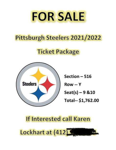 pittsburgh steelers season tickets for sale