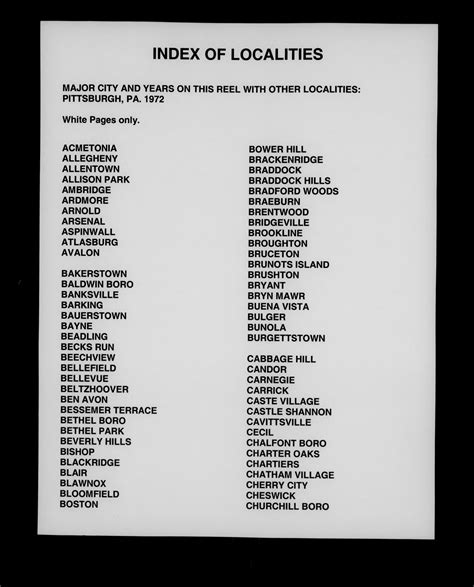 pittsburgh white pages