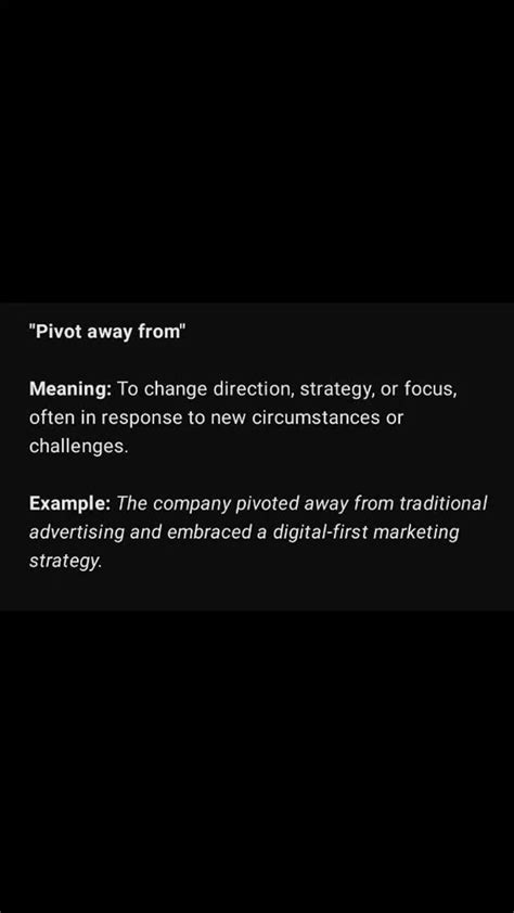 Pivot Away Meaning