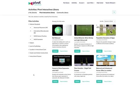 pivot interactives library