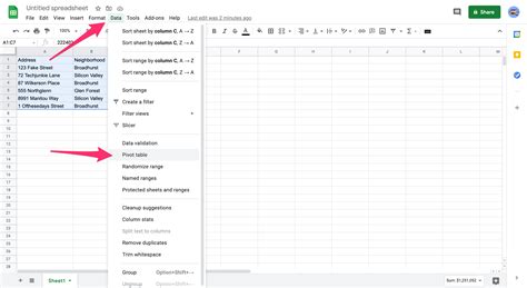 pivot table google sheets refresh