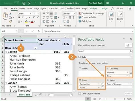 Pivot Table In Excel Notes