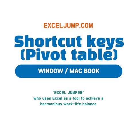 pivot table shortcut excel windows