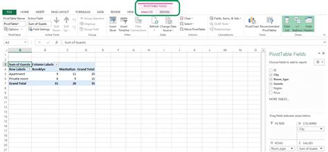 Pivot Table Tools In Excel 365