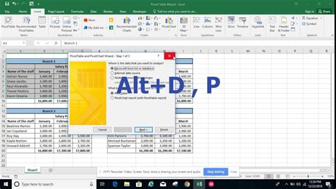 Pivot Table Wizard Shortcut Mac