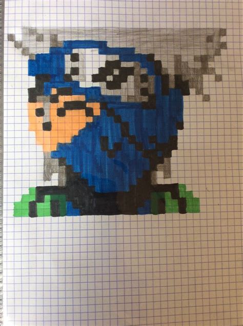 Pixel Art Graph Paper Baseball Player
