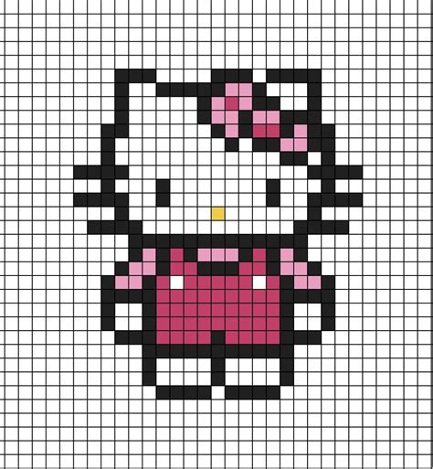 pixel art of hello kitty