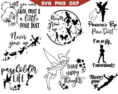 Peter Pan and Tinkerbell flying through the night sky