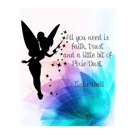 Tinkerbell flying with pixie dust