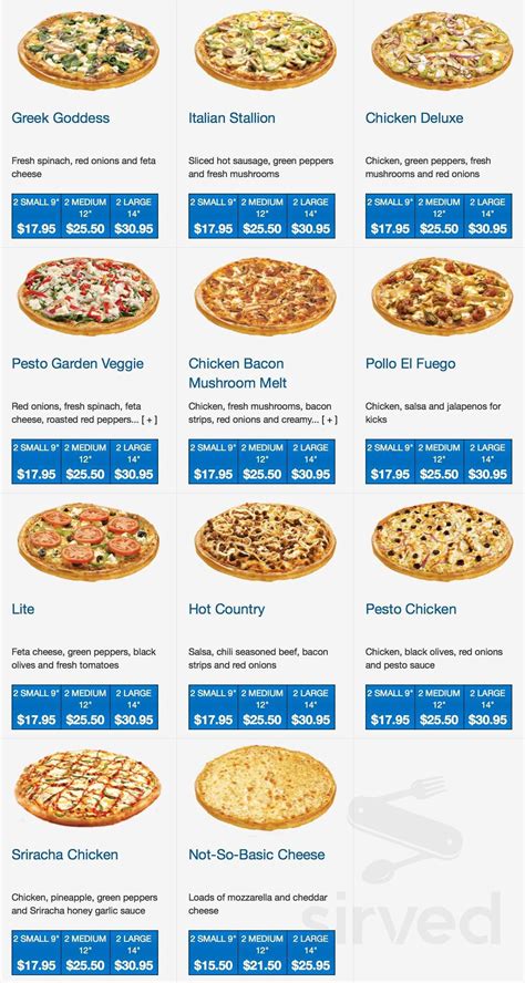 pizza 73 menu and prices