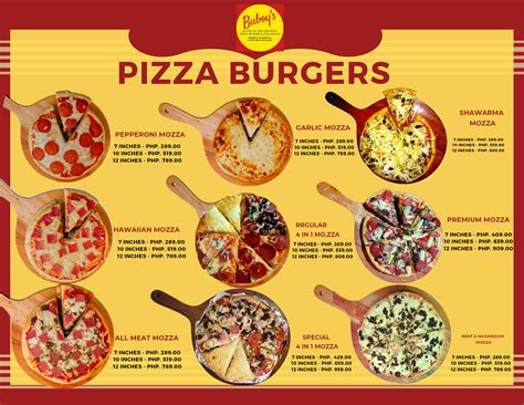 Pizza Burger Menu