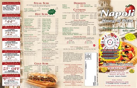 pizza by napoli menu