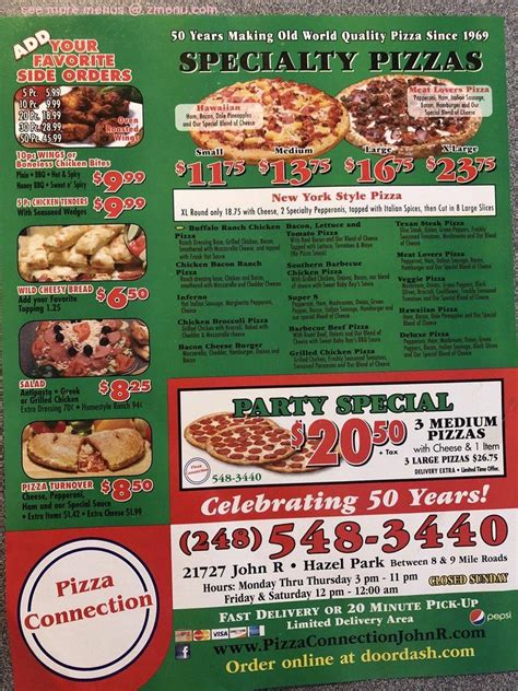 Pizza Connection Uganda - Menu