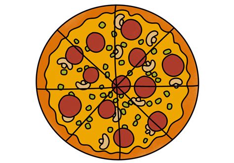 Pizza Drawing On Plate