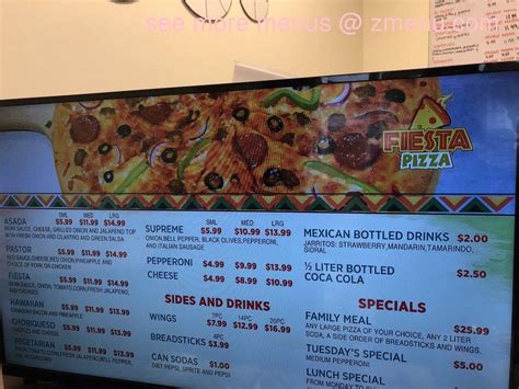 Pizza Et Fiesta Menu