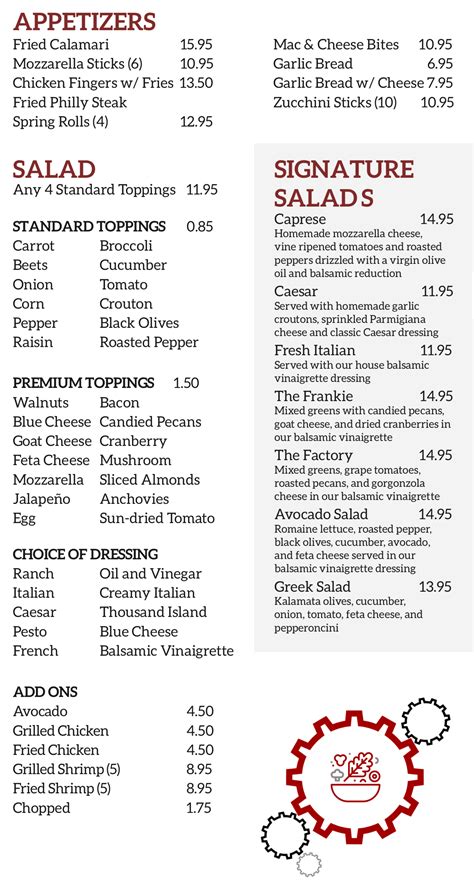 Pizza Factory Atwater Menu