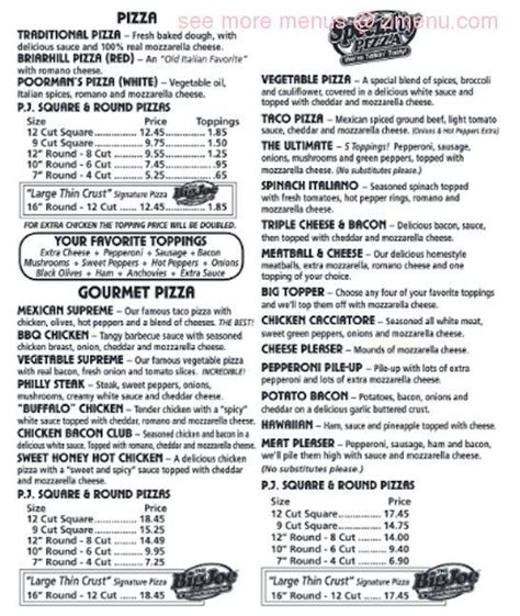 Pizza Joe's Andover Menu