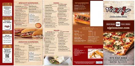 pizza one wayne nj menu