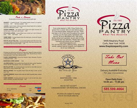 pizza pantry corfu ny menu