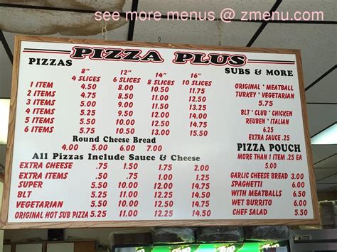 pizza plus cadillac menu