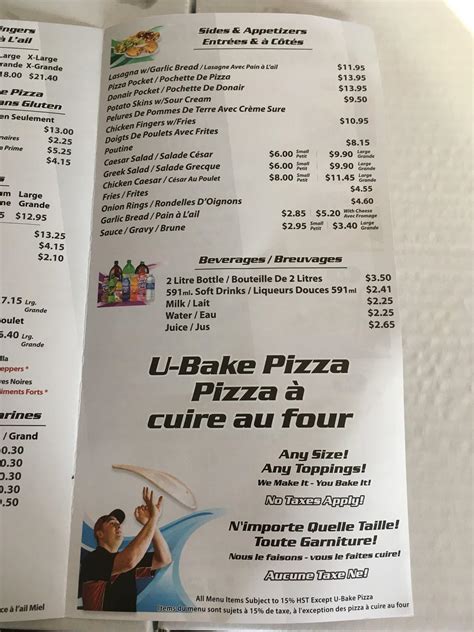 pizza pro bathurst nb menu