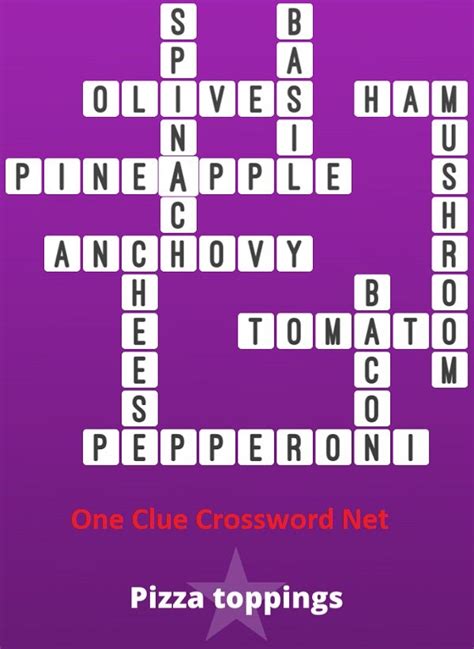 pizza topper crossword clue
