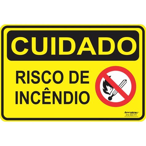 placa de trânsito risco de incêndio