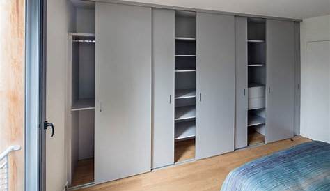 Placard Aluminium Chambre Coucher Avec Portes Coulissantes Bleues Sans Profilés