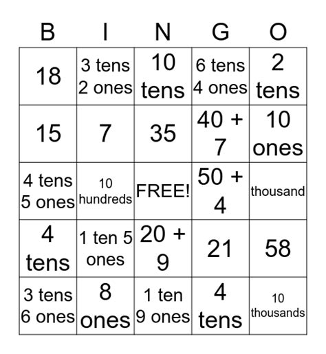 Place Value Bingo Free Printable