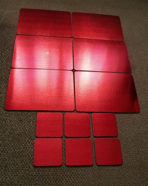 placemat and coaster set of 6 red
