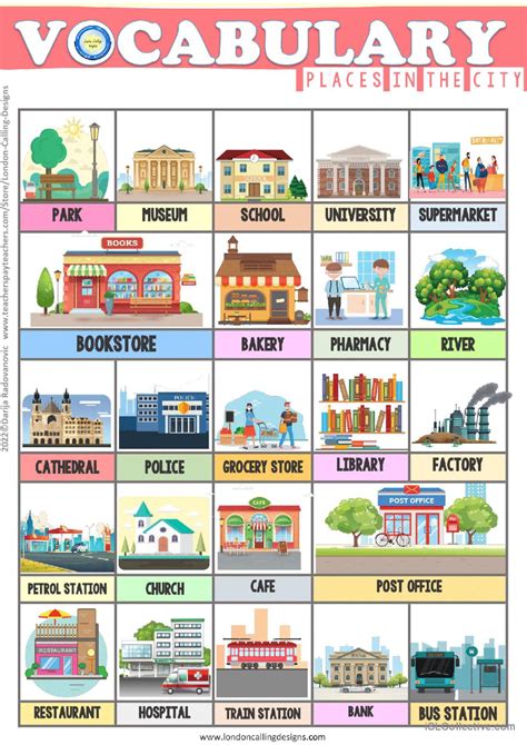 places in a town vocabulary