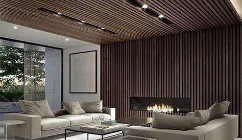 15 designs de salon embellis par un plafond en bois