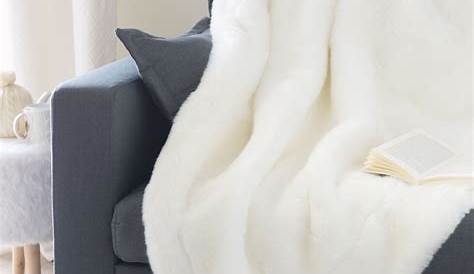 Plaid en fausse fourrure blanc 150 x 180 cm SNOWDOWN