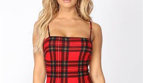 XL 5XL Plus Size Knitted Red Plaid Dress Women Gothic